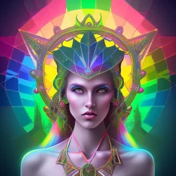 Majestic, Rainbow wiccan goddess, Septagram magic symbol