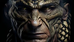 Man with snake skin, high detail, high resolution, 8K