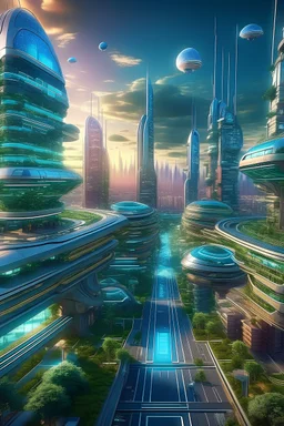 ai city in the future from a pov