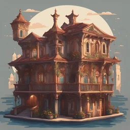 Venetian House Vector Art Fantasy 2d asset