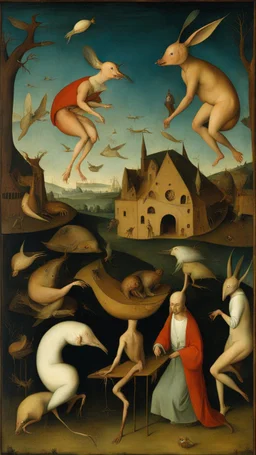 Hieronymus Bosch style , nightmares,