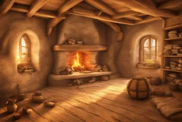 fantasy medieval room with fireplace