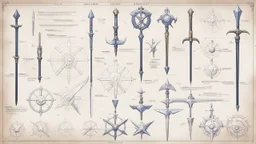 ConceptSheet blueprint [illustrations] timeline of pole arms Loadout Concept: Spear, Pike, Halberd, Glaive, Voulge, Partisan, Bardiche, Ranseur, Spetum, Lucerne hammer, Bec de corbin, Poleaxe, Naginata, Yari, Bisento, Guandao, Ji, Qiang, Trident, Boar spear, Awl pike, Corseque, Fauchard, Voulge-guisarme, Guisarme, Bill, Lochaber axe, Tabarzin, Man catcher, War scythe, Horseman’s pick, Hooked halberd, Boar sword, Harpoon, Lance, Pilum, Hasta, Contus, Sarissa, Ox-tongue spear, Pudao, Monk’s spade,
