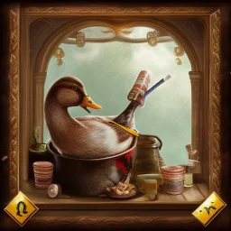 Duck Serving Alcohol in a Tavern