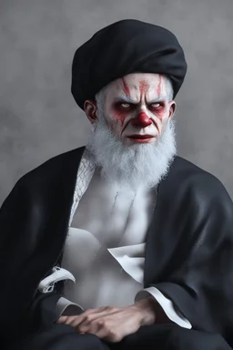 A sad hooded clown , red skin, scales, unreal engine 6, high detail, intricate, cinematic. photoshoot style, intricate, studio lighting, Fire, smoke, masterpiece , highly detailed, 8k, best quality, dramatic,d,<lora:mshn:0.7>,<lyco:Warrior_Couture:0.5>,