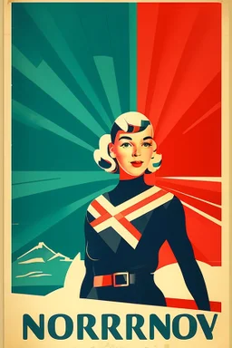 Make a retro poster about norway