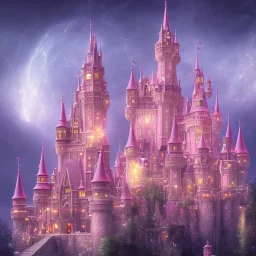 luminous castle pink Magic dream world