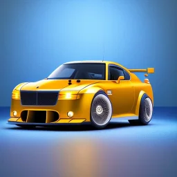 shiny isometric toy car on shiny glass surface, soft smooth lighting, with soft colors, 100mm lens, 3d blender render, trending on polycount, modular constructivism, blue background, physically based rendering, centered well within frame.