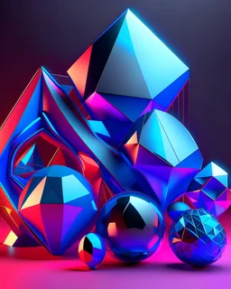 Holo abstract 3D shapes