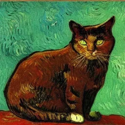 Portrait of a cat by Van Gogh