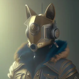 A steampunk soldier Armor wearing Fox,cyberpunk, character design,ultra realistic,shiny, smooth, studio quality, octane render, Surrealism, Triadic colour scheme,ambient lighting polaroid, 100mm