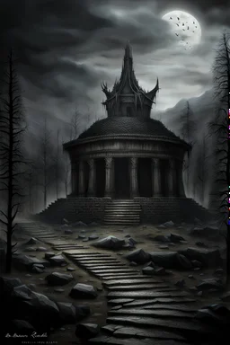 Barren realm of death, photorealistic