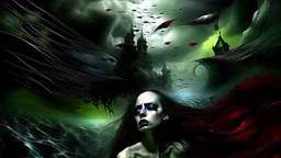 Surrealism. Vampire. Stormy