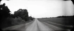 old wester railroad a dirt road , grayscale, antique pinhole photo