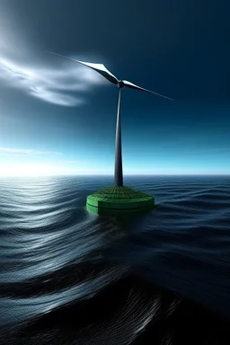 offshore wind turbine in the style of the matrix