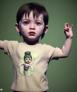 picasso toddler, full body, jump, dramatic lighting, hyper realistic