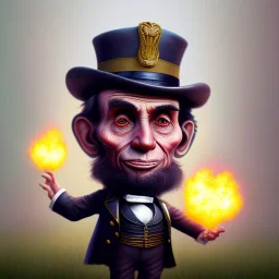 pixar style, sunny volumetric Capitol building environment and background, realistic painting of a cute midget abraham lincoln with stovepipe hat, looking excited, volumetric lighting, dramatic lighting, detailed digital painting, anime, ornate, colour-washed colors, elegant, small minutiae, tiny features, particulars, centered, smooth, sharp focus, renderman gofur render, 8k, uhd, detailed eyes