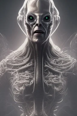 evil alien, brutal face, tron, head, burn eyes, 8k, finely detailed, dark light, photo realistic, hr giger, cyberpunk