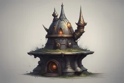 fantasy design concept art, small magical turret