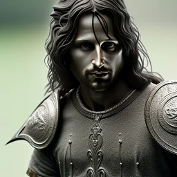 White Sculpture aragorn, full body, Rome sculpture style, full body, fresco background, hyper realistic, 8k,