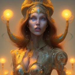 biomorphic woman with lighting, panoramic, colours, 3D-rendering, foto-realistic,TG, 8k, art by ernst Fuchs.