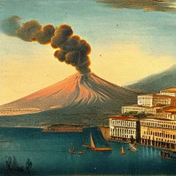  Naples gulf style SCHOOL OF NAPLES SECOND HALF OF THE XIX CENTURY, VESUVIO, ERUPTION