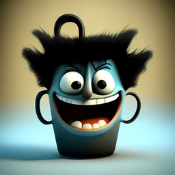 cartoon jug happy black hair