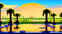 background landscape of an arcade game