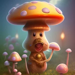 cute mushroom with cute face