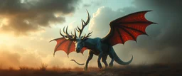 moose dragon rex with powerful wings