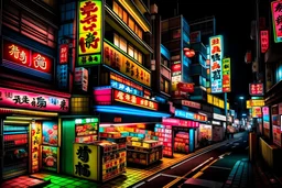 Food Delivery, Gift Box, Tokyo Nightlife, Neon, Vibrant, neon light, cityscapes, capturing the energy of Tokyo after dark, theme