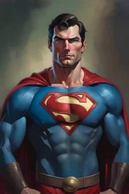 Portrait of Superman in his dress