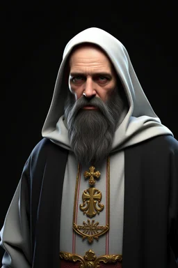 orthodox russian monk for a horror , 3d model for a videogame, template