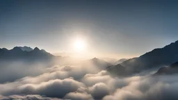 the clouds began to cover the sky, in the mountains the sun rises