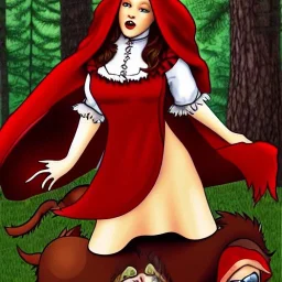 going down on the bearded clam of gorgeous red riding hood