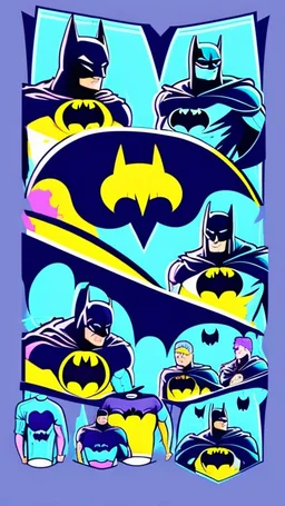 illustration for t-shirt design of Batman, vector illustration, optimize for bold lines, vibrant colors suitable for printing, centered, isolated, illustration, vibrant. Full body