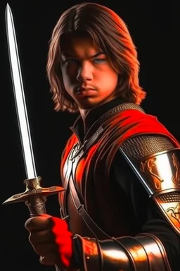 young european brown hair adult royal guard swordsman with rapier