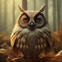 realistic, octane portrait, natural lighting,full body shining gold metal, elegant, bokeh, volumetric lighting, extreme detail, Photorealism, High detail, Hyper realistic Owl in forest, macro lens blur,cinematic, cinema4d, HDR, 8k, unreal engine 5