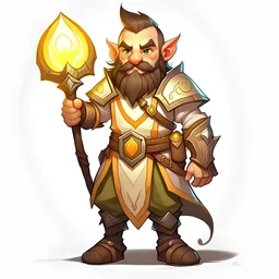 DnD, Halfling, Male,Young, Cleric, Epic green Armor, Beard, black undercut Iro hair,big epic short hammer Weapon in hand