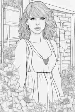 coloring pages of taylor swift for adults, Designs Black and white, No Shading