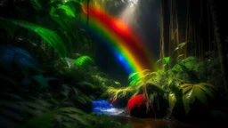 Cleopatra, Rainbow, Tropical forest, Long exposure photography.