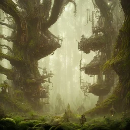 steampunk alien forest