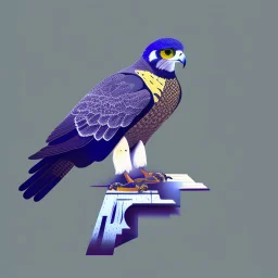 "Create a transparent digital art logo featuring the Peregrine Falcon. Showcase the falcon in flight, capturing its elegance. Ensure the design seamlessly blends with various backgrounds, making it versatile for multiple applications."