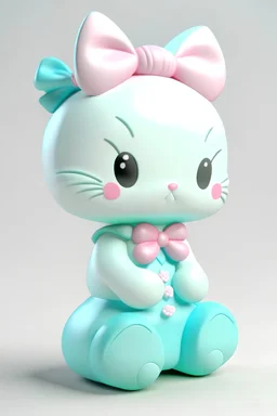 Super cute hello kitty,pastel colour,mockup,blind box toy,fine luster,clean background,3D render,best quality,Disney style