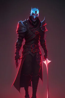 Black knight, fantasy, high detail, red