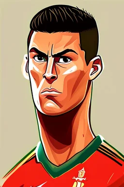 Cristiano Ronaldo Portuguese football player cartoon 2d