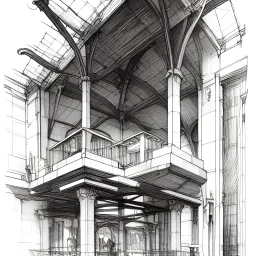 building cross section,interior croquis, building interior architecture,view of a building from the exterior, detailed room interior +Book illustration by , Jean Baptiste Monge, strong lines, high contrast vibrant colors, highly detailed, 16k resolution, trending on behance