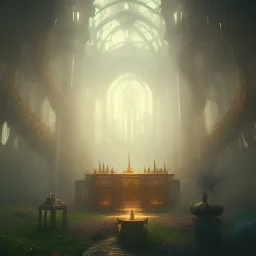 dark fantasy concept art, dynamic lighting, hyperdetailed, intricately detailed, Splash screen art, deep color, Unreal Engine, volumetric lighting, fantasy library artwork, indoors, cozy, leather, wood, library, candles, gold,