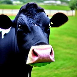 A cow wearing a suit and tie