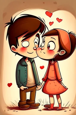 Cartoon couple in love